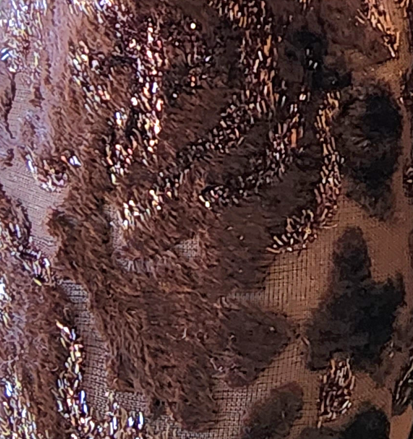 Moirette Burn Out Lurex Marrone