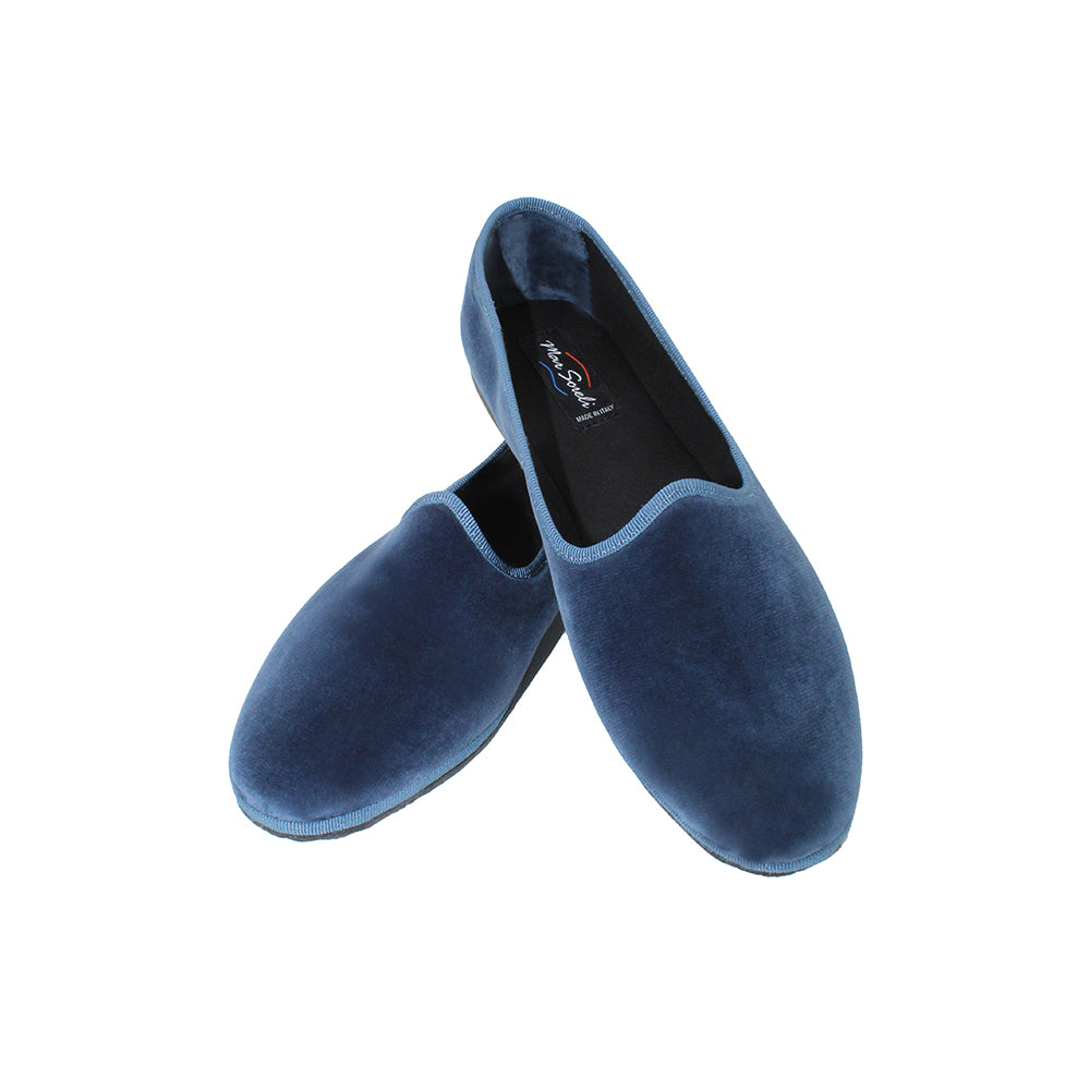 Men's Velvet Flats in Avio Scuro Blue | Handmade in Italy Avio Scuro / | Size 13 Men's Velvet Flats in Avio Scuro Blue | Handmade in Italy Avio Scuro / | Size 13