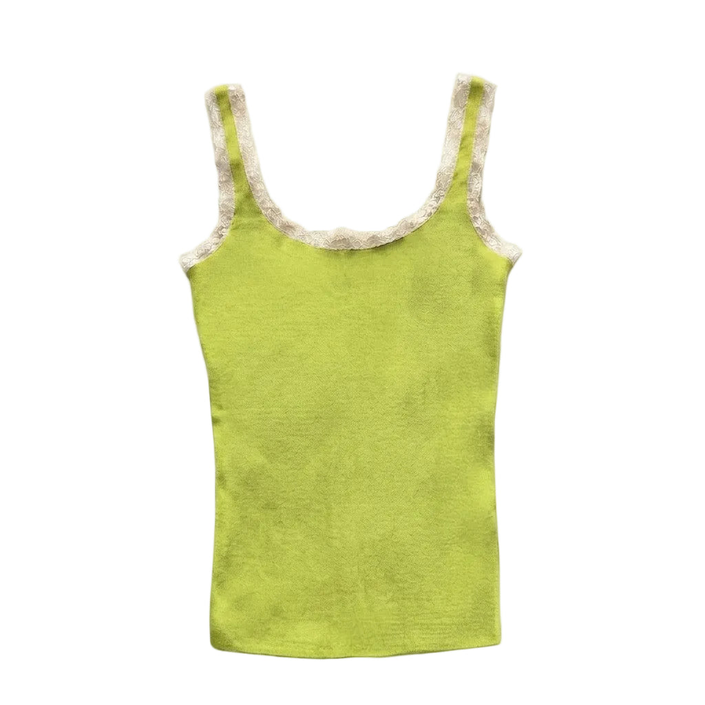 Valentina Camisole Pistacchio/White