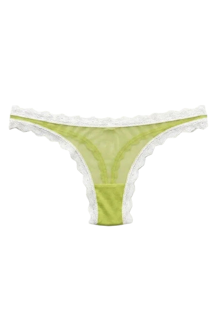 Valentina Low Rider Thong Pistacchio/White
