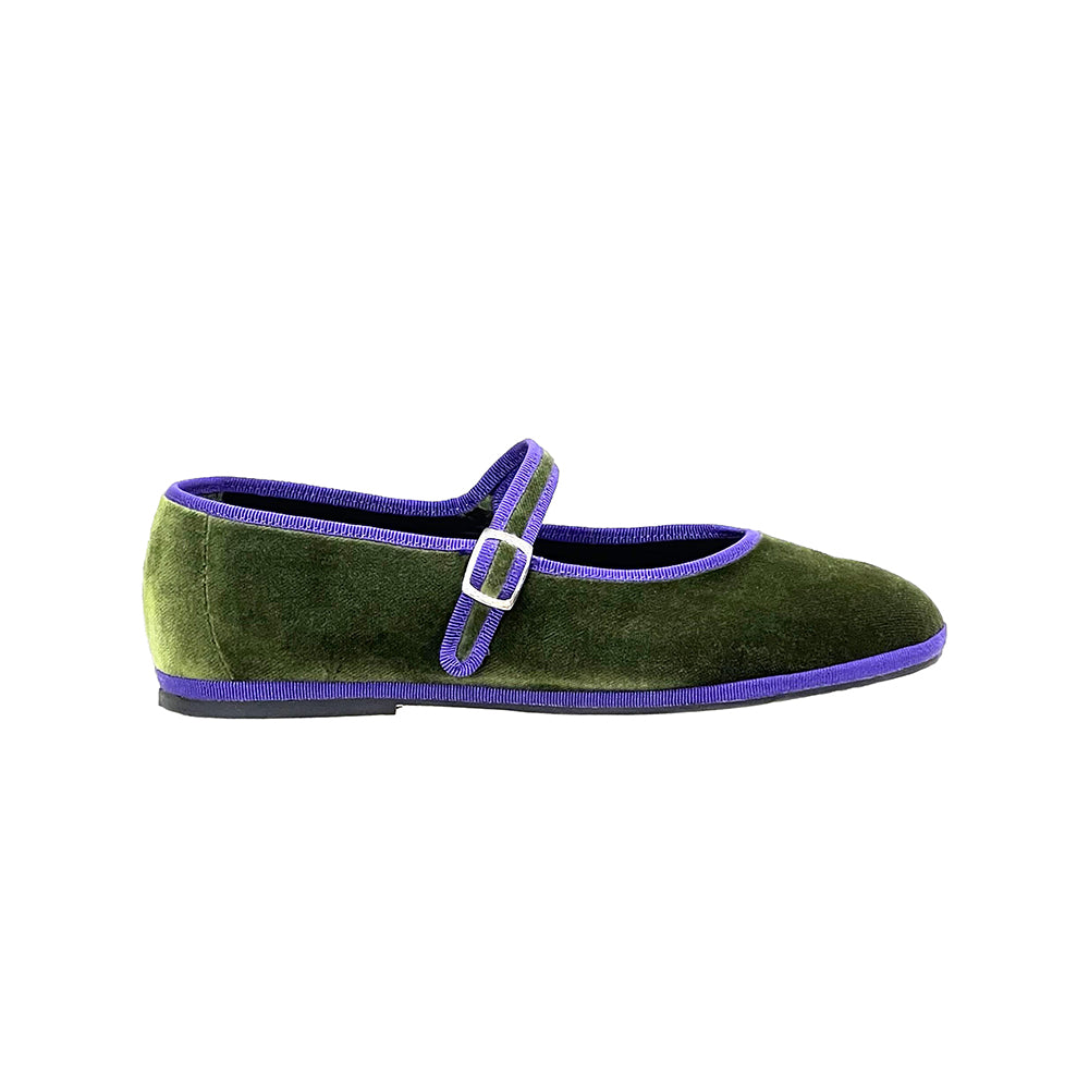 Ginger - Mary Jane Verde Oliva/Viola