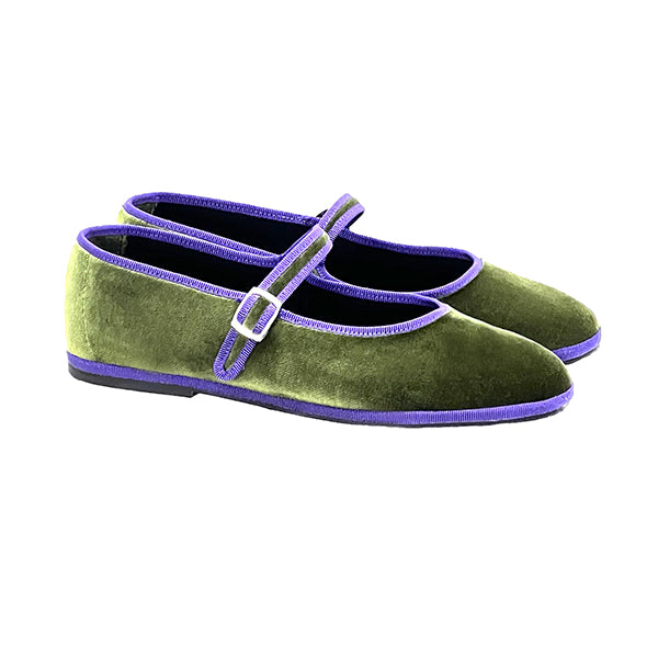 Ginger - Mary Jane Verde Oliva/Viola