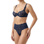 My Way Mid Rise Thong Navy Blue