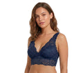 My Way Long Line Bralette Navy Blue