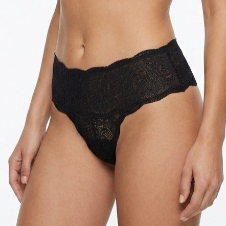 My Way Mid Rise Thong Black