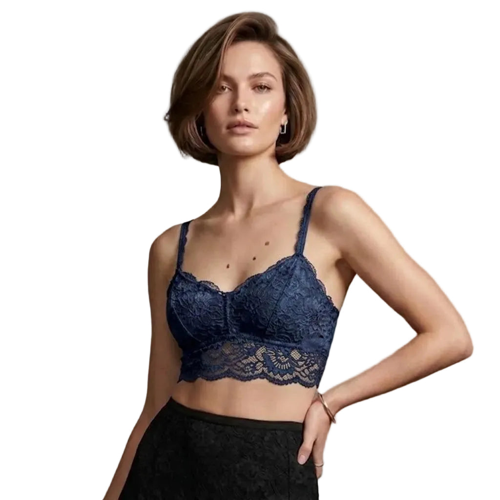 My Way Soft Crop Bustier Navy Blue