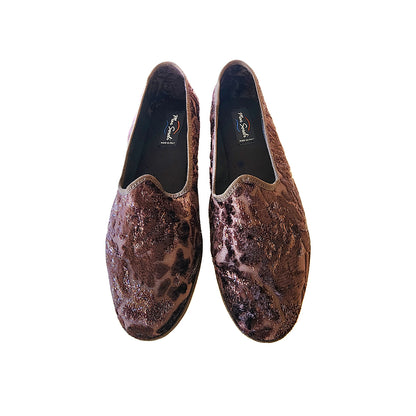 Moirette Burn Out Lurex Marrone