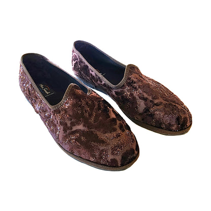 Moirette Burn Out Lurex Marrone