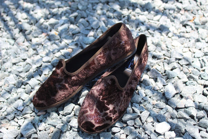 Moirette Burn Out Lurex Marrone