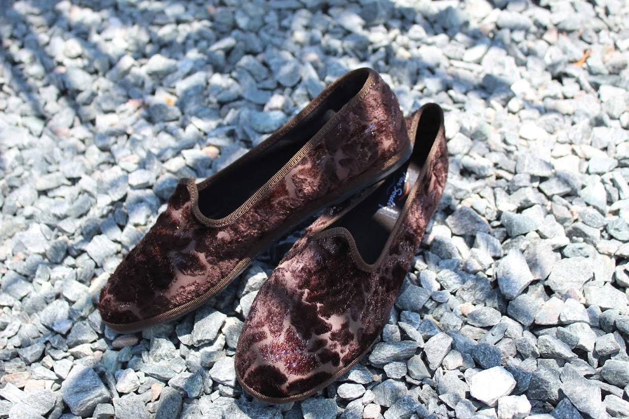 Moirette Burn Out Lurex Marrone