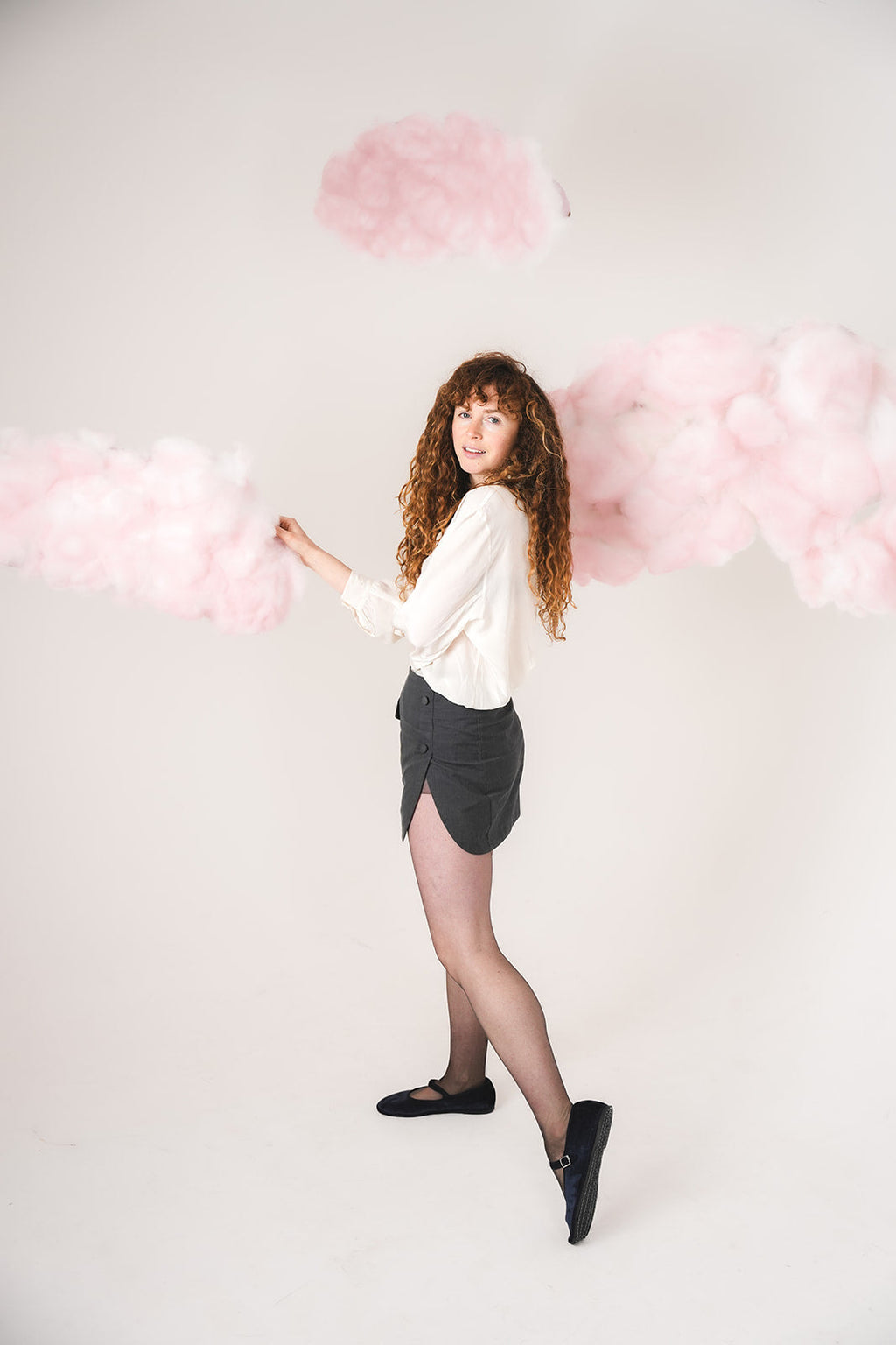 Ginger - Mary Jane Blue Seta