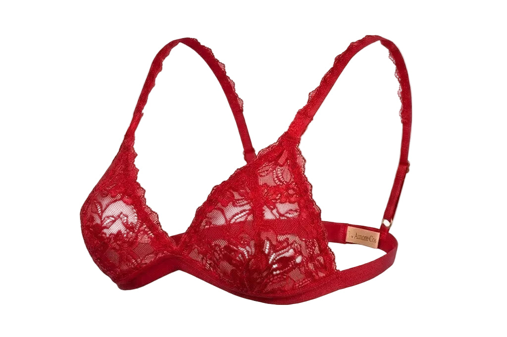 My Way Triangle Bralette Tango Red