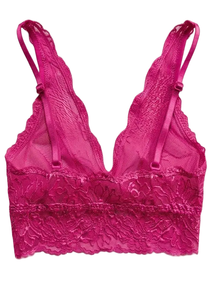 My Way Long Line Bralette Fuchsia