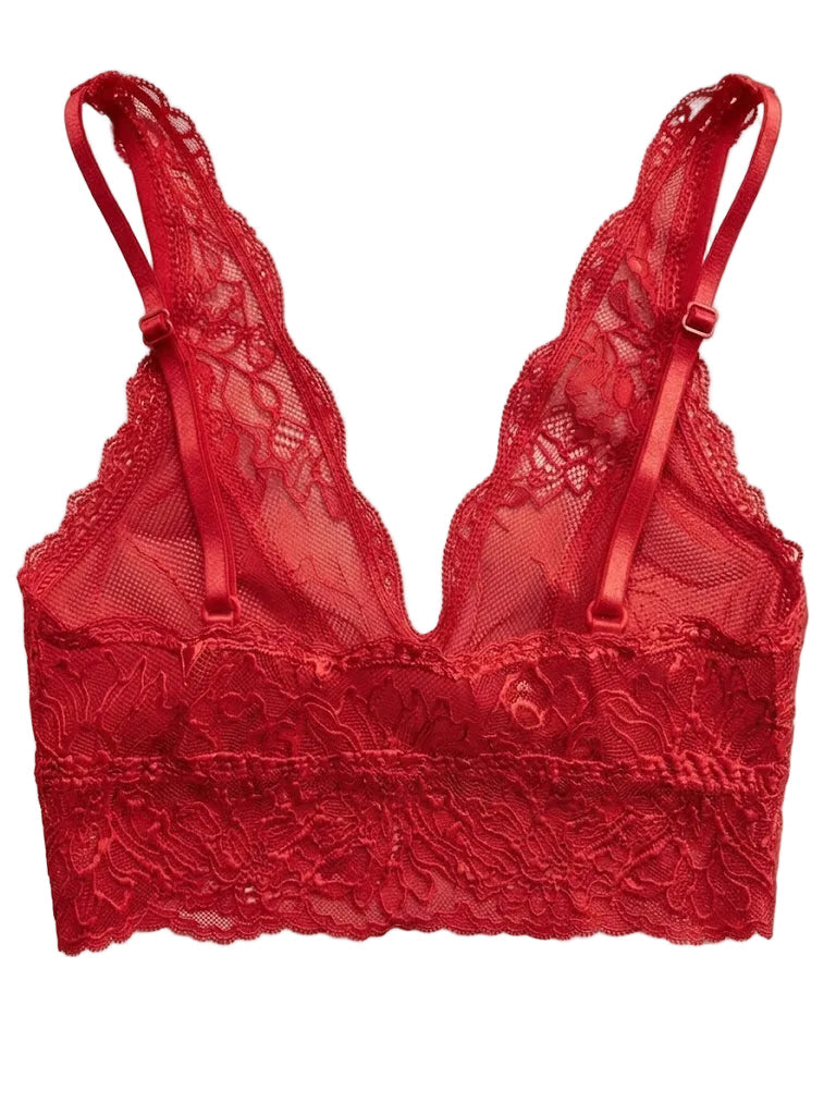 My Way Long Line Bralette Tango Red