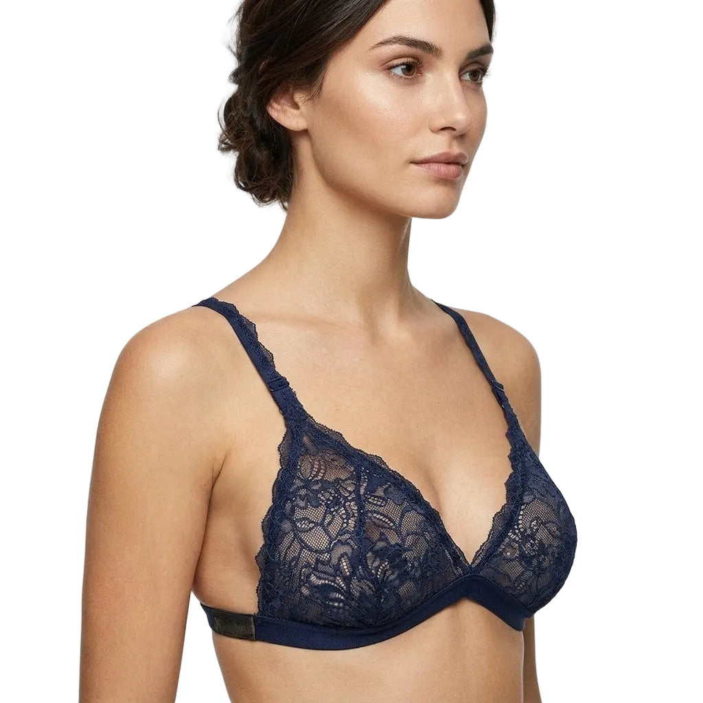 My Way Triangle Bralette Navy Blue