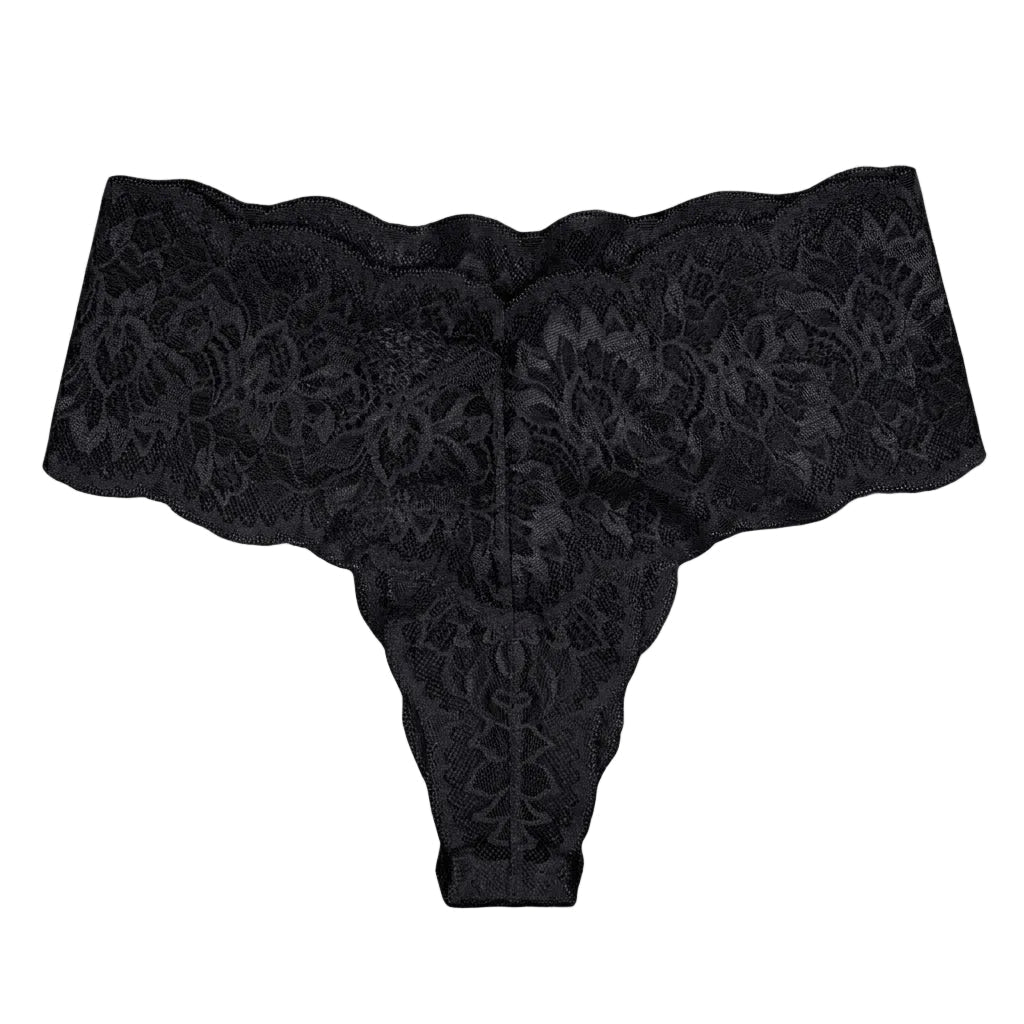 My Way Mid Rise Thong Black