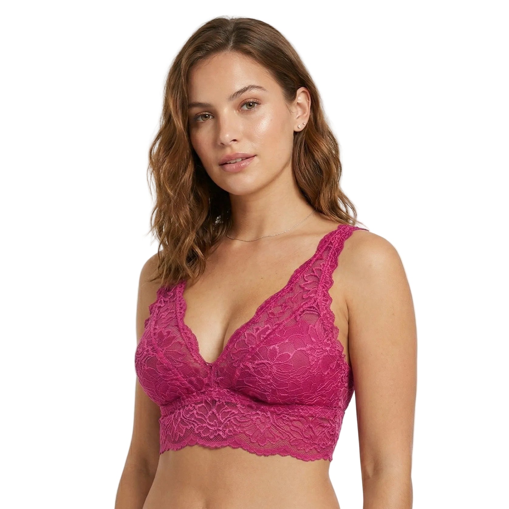 My Way Long Line Bralette Fuchsia