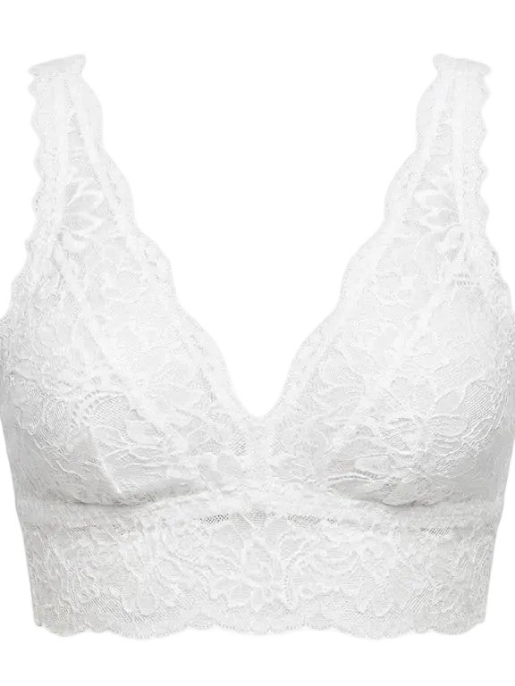 My Way Long Line Bralette Lucent White