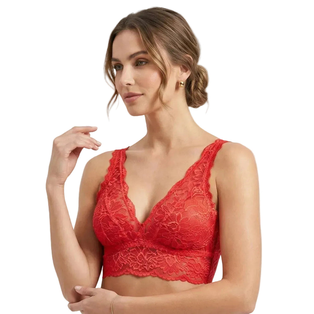 My Way Long Line Bralette Tango Red