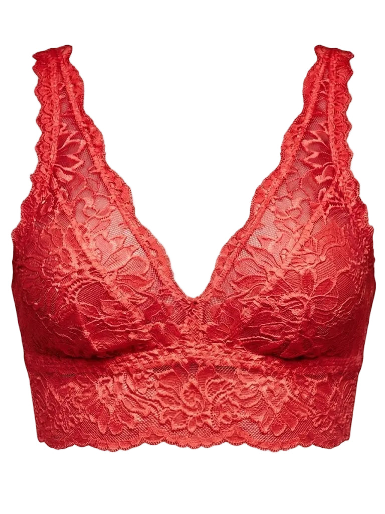 My Way Long Line Bralette Tango Red