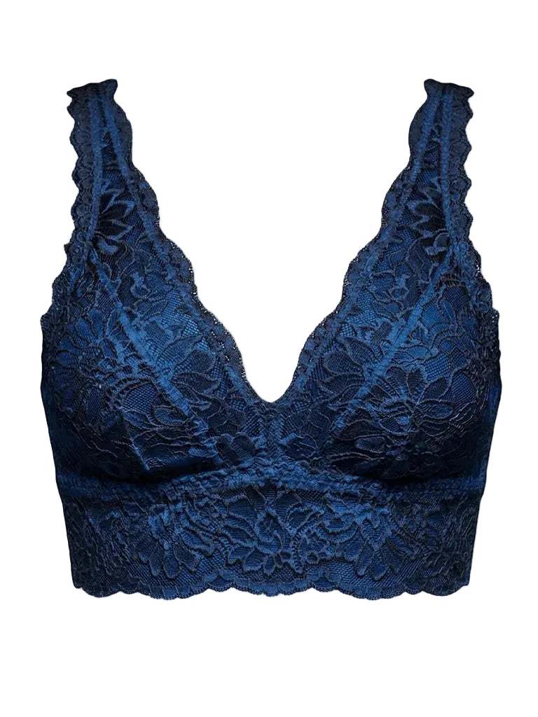My Way Long Line Bralette Navy Blue