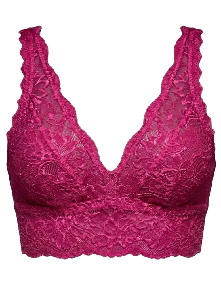 My Way Long Line Bralette Fuchsia