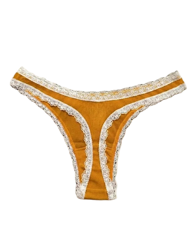 Valentina Low Rider Thong Golden Yellow/White