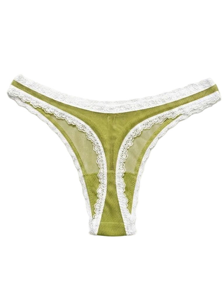 Valentina Low Rider Thong Pistacchio/White